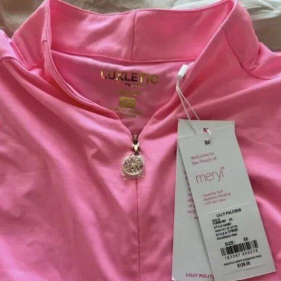 UPF 50+ Luxletic Sania Half Zip Sunguard - Rousseau Pink- Size XS *NWT* - Picture 5 of 5